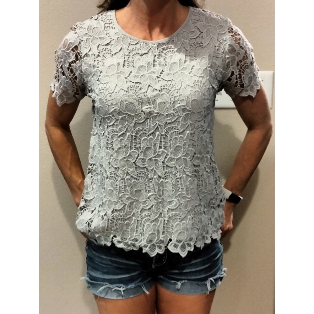 PHILOSOPHY Women's Shirt Blouse - Lace Top Size Small